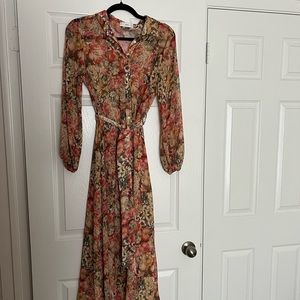 Mango floral midi dress